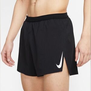Nike Dri-Fit ADV Aeroswift Running Racing Shorts 4" XL Black White Brief Lined